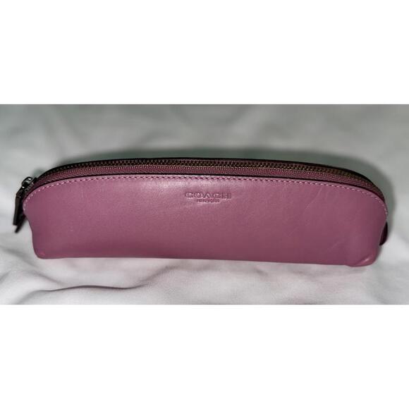 Coach Pink Leather Pencil Case - Picture 1 of 5